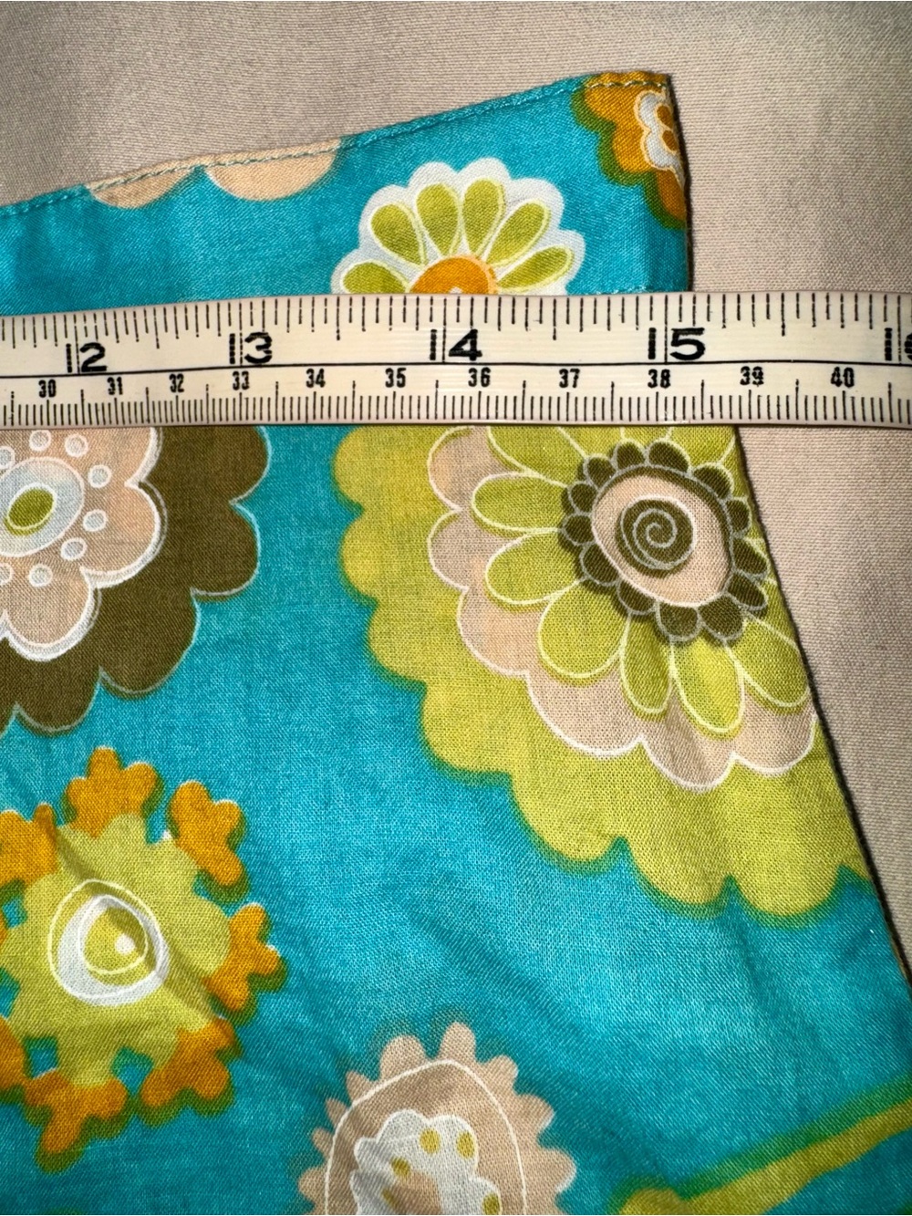 VTG Y2K Plum Clothing Coupe Floral Midi Skirt Turquoise Green Cream Boho Medium - Picture 9 of 10